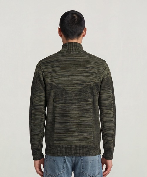 G-STAR(ジースター)の「3D Biker Full Zip Knit/デザイン編みバイカーフルジップニットセーター(ニット/セーター・メンズ・グリーン系その他/ブルー系その他・MEDIUM/X-SMALL/X-LARGE/LARGE/SMALL)」の3枚目の写真