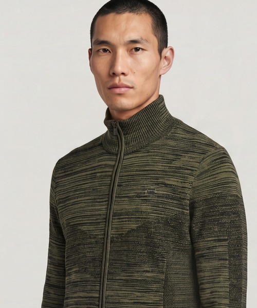 G-STAR(ジースター)の「3D Biker Full Zip Knit/デザイン編みバイカーフルジップニットセーター(ニット/セーター・メンズ・グリーン系その他/ブルー系その他・MEDIUM/X-SMALL/X-LARGE/LARGE/SMALL)」の4枚目の写真