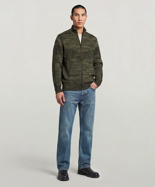 G-STAR(ジースター)の「3D Biker Full Zip Knit/デザイン編みバイカーフルジップニットセーター(ニット/セーター・メンズ・グリーン系その他/ブルー系その他・MEDIUM/X-SMALL/X-LARGE/LARGE/SMALL)」の5枚目の写真
