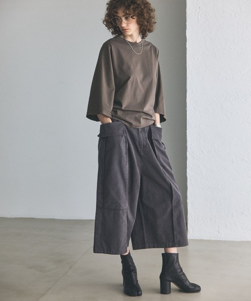 Curensology(カレンソロジー)の「Curensology(カレンソロジー)/【UNIVERSAL OVERALL】別注ハーフパンツ(カーゴパンツ・レディース・チャコールグレー/ホワイト・FREE)」の16枚目の写真
