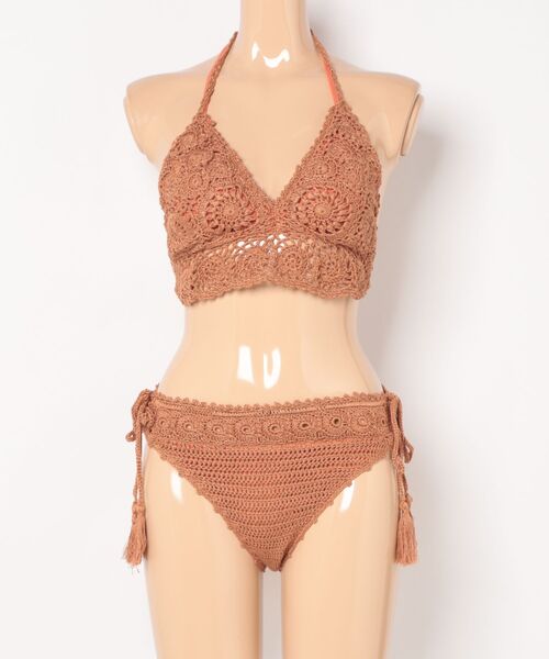 Ungrid（アングリッド）の「【Ca】Crochet（水着・レディース・オレンジ/オフホワイト・FREE）」の2枚目の写真