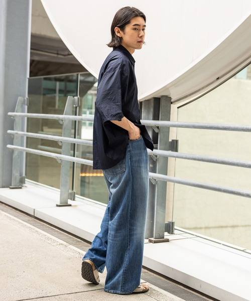 BAYFLOW（ベイフロー）の「[WEB限定/驚くほどに軽い]エアリーナイロン半袖シャツ（シャツ/ブラウス・メンズ・ネイビー/グレー/カーキ・SMALL/MEDIUM/LARGE）」の9枚目の写真