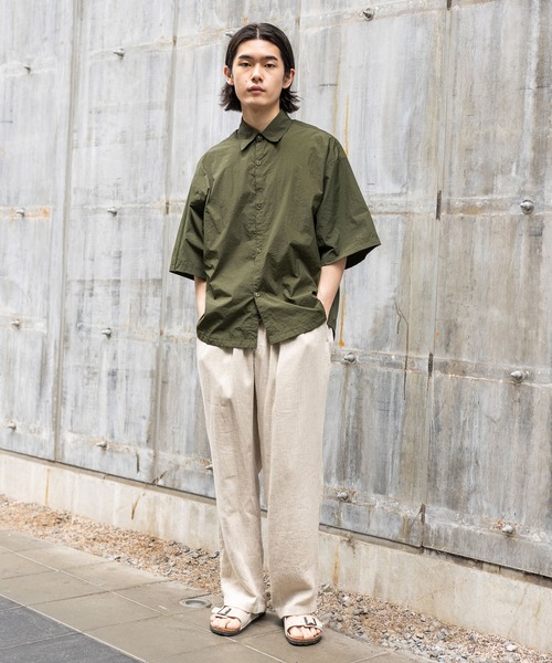 BAYFLOW（ベイフロー）の「[WEB限定/驚くほどに軽い]エアリーナイロン半袖シャツ（シャツ/ブラウス・メンズ・ネイビー/グレー/カーキ・SMALL/MEDIUM/LARGE）」の19枚目の写真