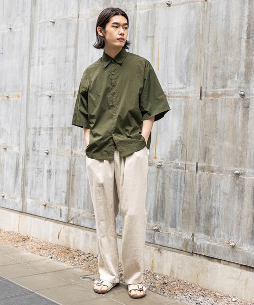 BAYFLOW（ベイフロー）の「[WEB限定/驚くほどに軽い]エアリーナイロン半袖シャツ（シャツ/ブラウス・メンズ・ネイビー/グレー/カーキ・SMALL/MEDIUM/LARGE）」の16枚目の写真