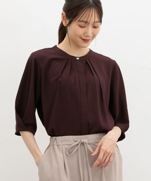 シャツ/ブラウス（ブラウン/茶色系・スタンドカラー）ファッション通販