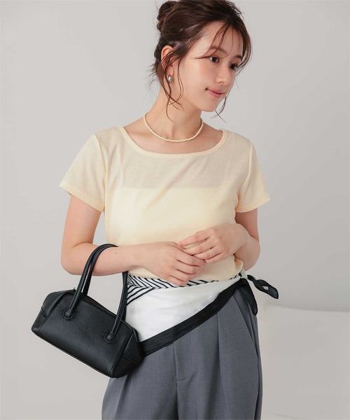 titivate(ティティベイト)の「半袖レイヤードカットソーSET(Tシャツ/カットソー・レディース・ダークブラウン/クリーム/ブラック/ライトグレー・M/L)」の20枚目の写真