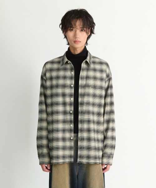 NONBLANK（ノンブランク）の「フランネルオンブレチェックシャツ_IVORY（シャツ/ブラウス・メンズ・アイボリー・MEDIUM/LARGE/X-LARGE）」の9枚目の写真