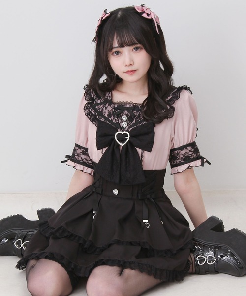 DearMyLove(ディアマイラブ)の「レース重ねテーラードセーラー襟ブラウス(シャツ/ブラウス・レディース・ホワイト×ブラック/ホワイト/ベビーピンク・MEDIUM/3L/LARGE)」の15枚目の写真