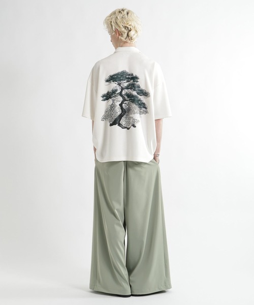 HARE（ハレ）の「【接触冷感】BONSAIバックプリントスキッパーカット(HARE)（Tシャツ/カットソー・メンズ・ブラック/ホワイト・FREE）」の4枚目の写真