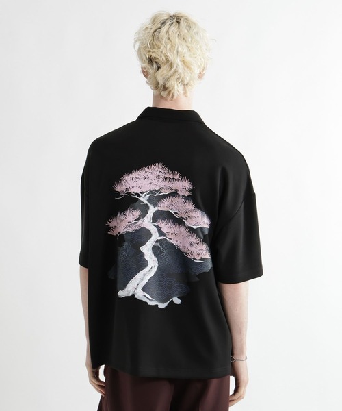 HARE（ハレ）の「【接触冷感】BONSAIバックプリントスキッパーカット(HARE)（Tシャツ/カットソー・メンズ・ブラック/ホワイト・FREE）」の10枚目の写真