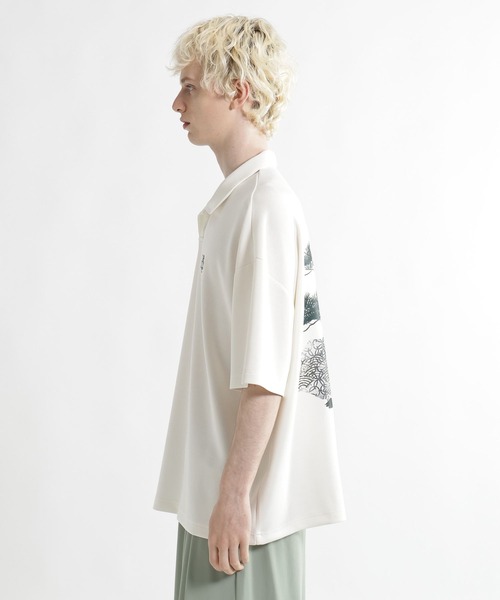 HARE（ハレ）の「【接触冷感】BONSAIバックプリントスキッパーカット(HARE)（Tシャツ/カットソー・メンズ・ブラック/ホワイト・FREE）」の12枚目の写真