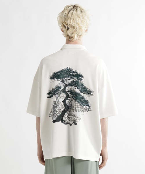 HARE（ハレ）の「【接触冷感】BONSAIバックプリントスキッパーカット(HARE)（Tシャツ/カットソー・メンズ・ブラック/ホワイト・FREE）」の13枚目の写真