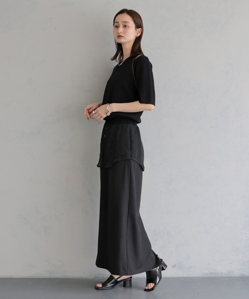 &g'aime(アンジェム)の「【&g'aime】レイヤードバイカラーニット LAYERED BICOLOR KNIT(ニット/セーター・レディース・ブラック/アイボリー/ブラウン・FREE)」の13枚目の写真