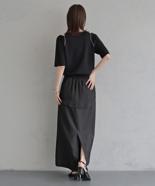 &g'aime(アンジェム)の「【&g'aime】レイヤードバイカラーニット LAYERED BICOLOR KNIT(ニット/セーター・レディース・ブラック/アイボリー/ブラウン・FREE)」の14枚目の写真