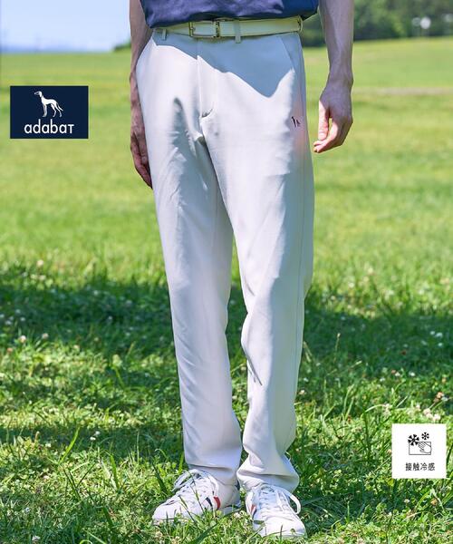 adabat(アダバット)の「【ADABAT NAVY】接触冷感 ダブルクロステーパードパンツ(その他パンツ・メンズ・ブルー系その他/ライトグレー系9・48/46/50/52)」の1枚目の写真