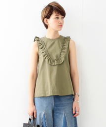 Ray BEAMS | ◇【ラブリ着用】Ray BEAMS / フリル ヨーク ノースリーブ(Tシャツ/カットソー)