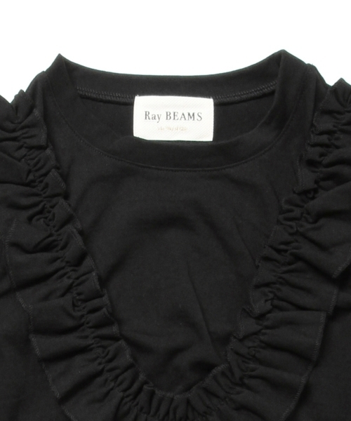 Ray BEAMS（レイビームス）の「◇【ラブリ着用】Ray BEAMS / フリル ヨーク ノースリーブ（Tシャツ/カットソー・レディース・オフホワイト/ブラック/オリーブ・ONE SIZE）」の21枚目の写真