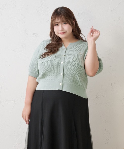 Louiosy(ルオシー)の「【Louiosy】【大きいサイズ】シルバーボタンキーネックカーディガン(カーディガン/ボレロ・レディース・ミント/ダークブラウン・4L/X-LARGE/3L)」の21枚目の写真