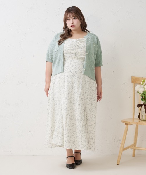 Louiosy(ルオシー)の「【Louiosy】【大きいサイズ】シルバーボタンキーネックカーディガン(カーディガン/ボレロ・レディース・ミント/ダークブラウン・4L/X-LARGE/3L)」の19枚目の写真
