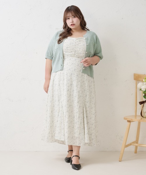 Louiosy(ルオシー)の「【Louiosy】【大きいサイズ】シルバーボタンキーネックカーディガン(カーディガン/ボレロ・レディース・ミント/ダークブラウン・4L/X-LARGE/3L)」の20枚目の写真