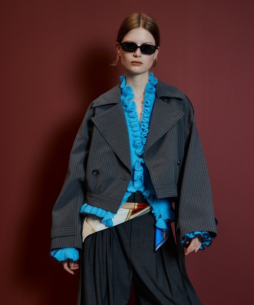 MAISON SPECIAL(メゾンスペシャル)の「【2026Autumn PRE-ORDER】Suiting Short Trench Coat/スーチングショートトレンチ(トレンチコート・レディース・グレー/ネイビー・FREE)」の2枚目の写真
