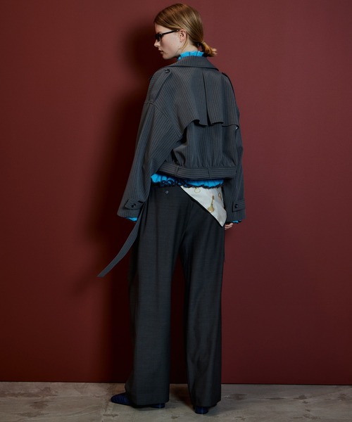 MAISON SPECIAL(メゾンスペシャル)の「【2026Autumn PRE-ORDER】Suiting Short Trench Coat/スーチングショートトレンチ(トレンチコート・レディース・グレー/ネイビー・FREE)」の6枚目の写真