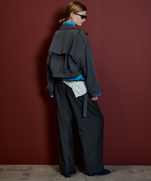 MAISON SPECIAL(メゾンスペシャル)の「【2026Autumn PRE-ORDER】Suiting Short Trench Coat/スーチングショートトレンチ(トレンチコート・レディース・グレー/ネイビー・FREE)」の7枚目の写真