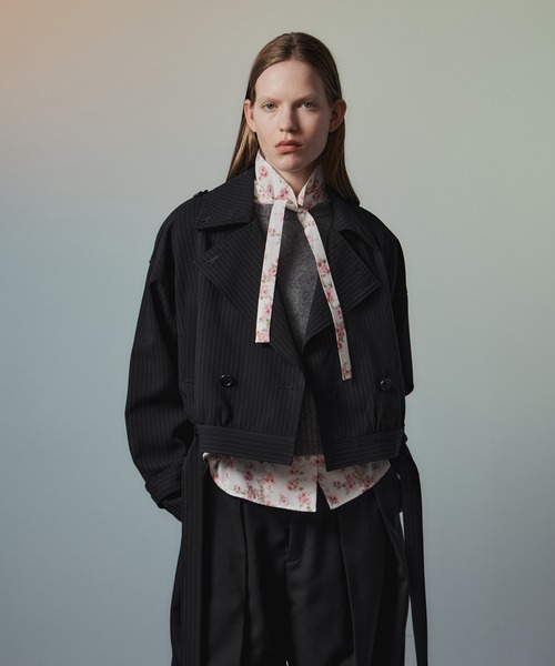 MAISON SPECIAL(メゾンスペシャル)の「【2026Autumn PRE-ORDER】Suiting Short Trench Coat/スーチングショートトレンチ(トレンチコート・レディース・グレー/ネイビー・FREE)」の8枚目の写真