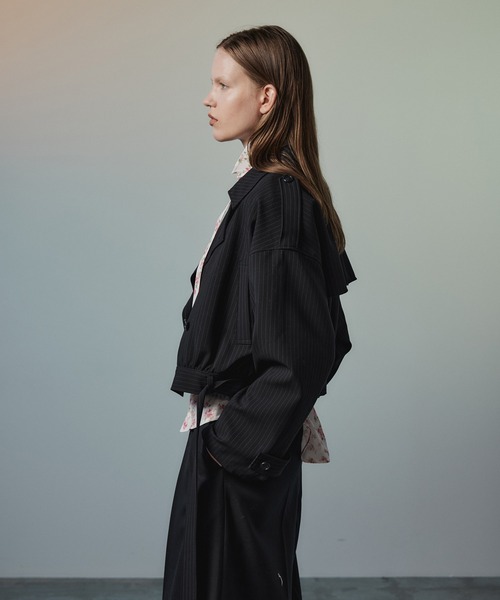 MAISON SPECIAL(メゾンスペシャル)の「【2026Autumn PRE-ORDER】Suiting Short Trench Coat/スーチングショートトレンチ(トレンチコート・レディース・グレー/ネイビー・FREE)」の9枚目の写真