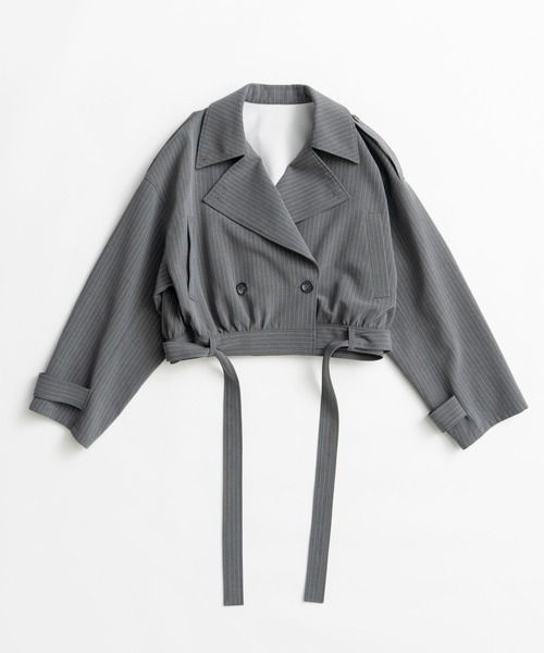 MAISON SPECIAL(メゾンスペシャル)の「【2026Autumn PRE-ORDER】Suiting Short Trench Coat/スーチングショートトレンチ(トレンチコート・レディース・グレー/ネイビー・FREE)」の12枚目の写真