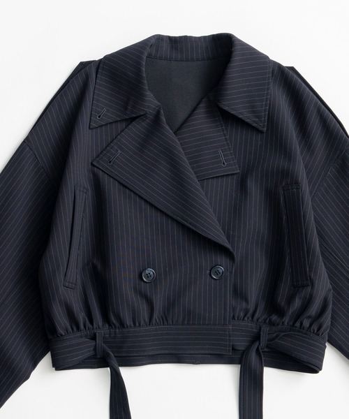 MAISON SPECIAL(メゾンスペシャル)の「【2026Autumn PRE-ORDER】Suiting Short Trench Coat/スーチングショートトレンチ(トレンチコート・レディース・グレー/ネイビー・FREE)」の14枚目の写真
