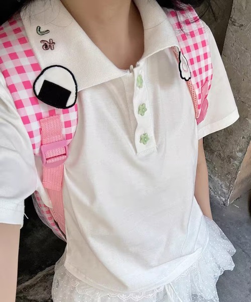 AsheKsha(アシクシャ)の「キュートなショート丈ポロシャツ(Tシャツ/カットソー・レディース・ホワイト・M)」の7枚目の写真