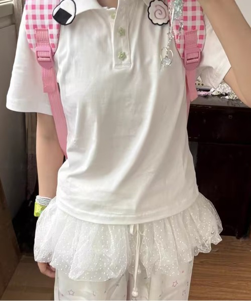 AsheKsha(アシクシャ)の「キュートなショート丈ポロシャツ(Tシャツ/カットソー・レディース・ホワイト・M)」の8枚目の写真