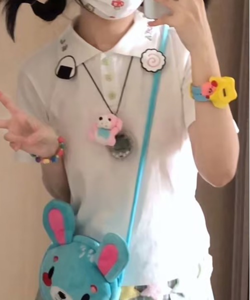 AsheKsha(アシクシャ)の「キュートなショート丈ポロシャツ(Tシャツ/カットソー・レディース・ホワイト・M)」の9枚目の写真
