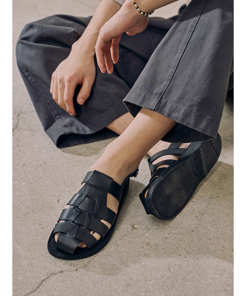 Jerusalem Sandals　エルサレムサンダル　レザーサンダル　ブラック セール】JERUSALEM SANDALS｜エルサレム サンダルのサンダル（ブラック