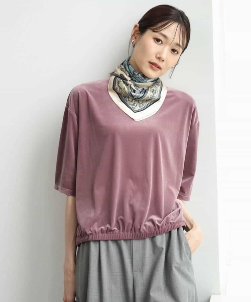 MK MICHEL KLEIN（エムケーミッシェルクラン）の「[洗える]フォレストモチーフスカーフ（バンダナ/スカーフ・レディース・ライトブルー/ベージュ・38）」の15枚目の写真