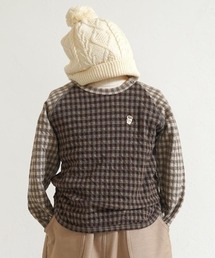 Hoppetta（ホッペッタ）の「【Hoppetta(ホッペッタ)】ギンガムチェック配色長袖Tシャツ 80・90・100cm（Tシャツ/カットソー）」