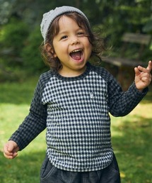 Hoppetta（ホッペッタ）の「【Hoppetta(ホッペッタ)】ギンガムチェック配色長袖Tシャツ 80・90・100cm（Tシャツ/カットソー）」