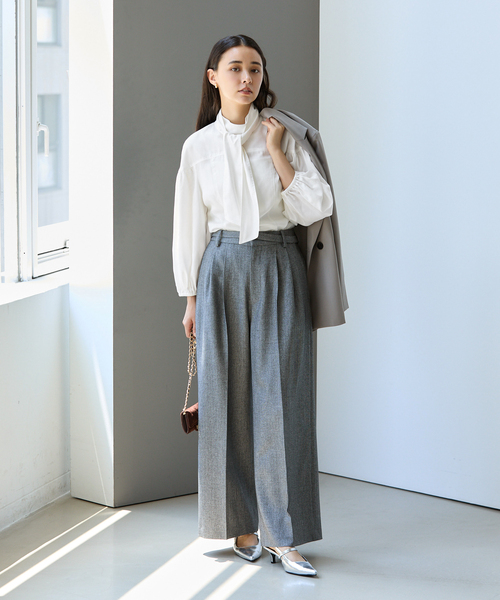 La TOTALITE(ラトータリテ)の「【洗える】ボータイ2WAYブラウス(シャツ/ブラウス・レディース・ブルー系その他/ホワイト・36/38)」の13枚目の写真