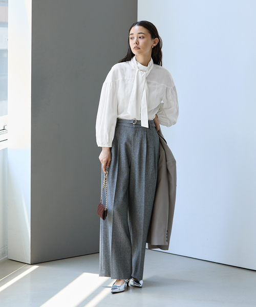 La TOTALITE(ラトータリテ)の「【洗える】ボータイ2WAYブラウス(シャツ/ブラウス・レディース・ブルー系その他/ホワイト・36/38)」の14枚目の写真