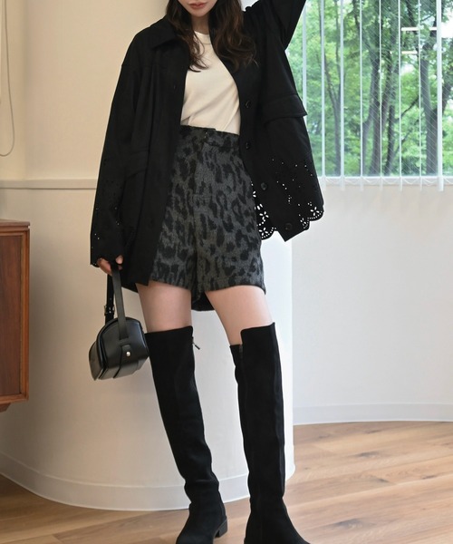WILLFULLY(ウィルフリー)の「scalloped punch faux suede shirt JK(その他アウター・レディース・ダークブラウン/タン/ブラック・FREE)」の21枚目の写真