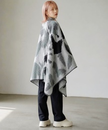 Burner（バーナー）の「【Cr+ov（クローヴ）】カシミヤタッチ リバーシブル大判ポンチョ cro-poncho-1-32【RBTS】（ポンチョ）」