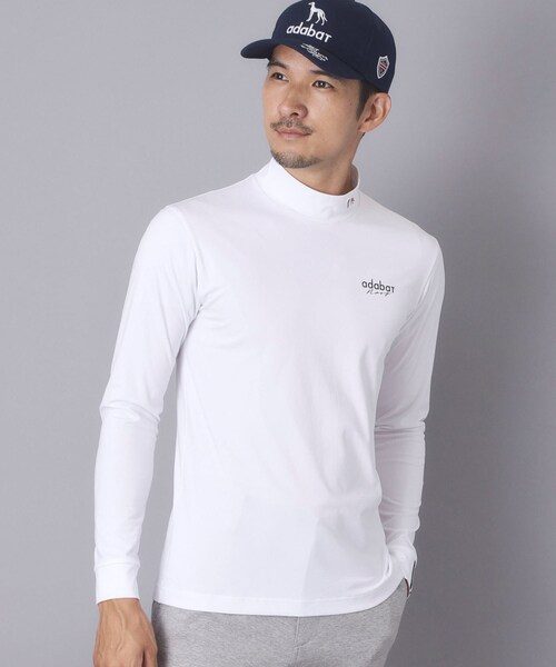 adabat（アダバット）の「【ADABAT NAVY】ワンポイントロゴモックT（Tシャツ/カットソー・メンズ・ブルー系その他/ホワイト・46/48/50/52）」の4枚目の写真