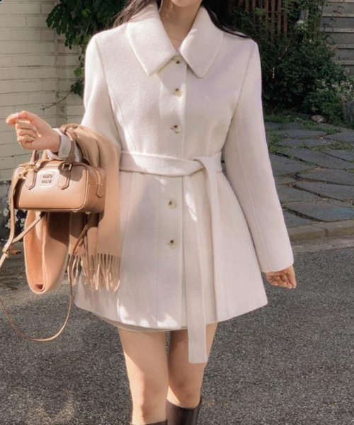 semplice(センプリチェ)の「ショートコート【韓国ファッション】(その他アウター・レディース・アイボリー/ブラック・F)」の19枚目の写真