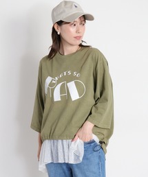 裾ドロスト 7分袖Tee