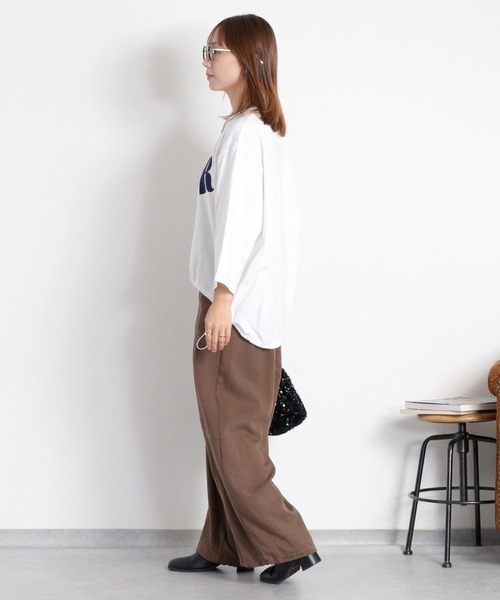cepo(セポ)の「裾ドロスト 7分袖Tee(Tシャツ/カットソー・レディース・オフホワイト/レッド/カーキ/ブラック・M)」の6枚目の写真