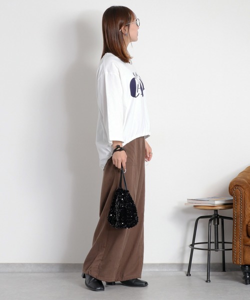 cepo(セポ)の「裾ドロスト 7分袖Tee(Tシャツ/カットソー・レディース・オフホワイト/レッド/カーキ/ブラック・M)」の8枚目の写真