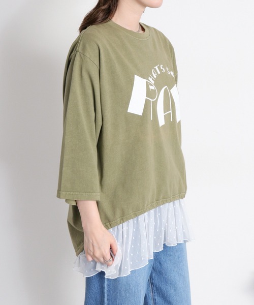 cepo(セポ)の「裾ドロスト 7分袖Tee(Tシャツ/カットソー・レディース・オフホワイト/レッド/カーキ/ブラック・M)」の17枚目の写真