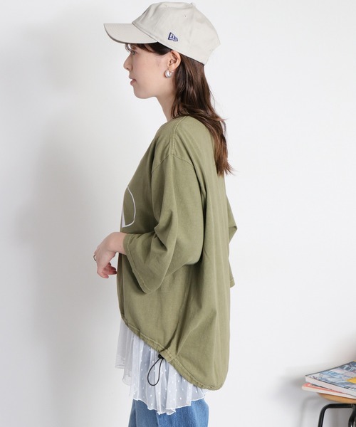 cepo(セポ)の「裾ドロスト 7分袖Tee(Tシャツ/カットソー・レディース・オフホワイト/レッド/カーキ/ブラック・M)」の14枚目の写真