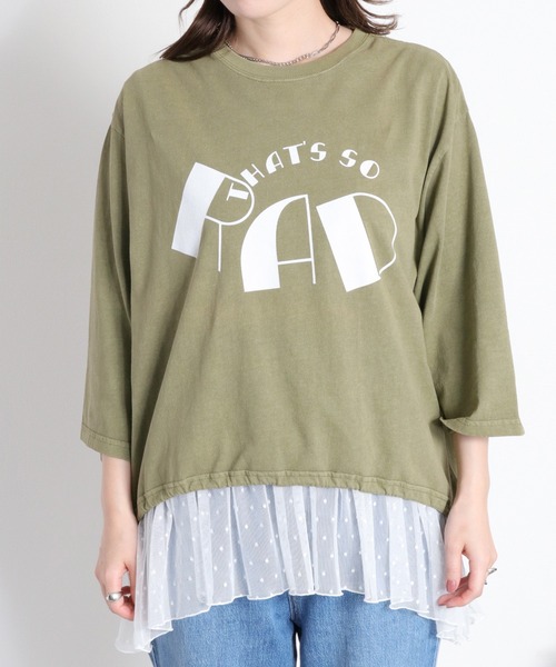 cepo(セポ)の「裾ドロスト 7分袖Tee(Tシャツ/カットソー・レディース・オフホワイト/レッド/カーキ/ブラック・M)」の10枚目の写真